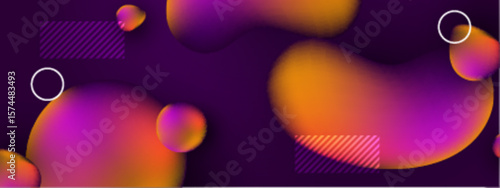 Abstract purple orange shapes and striped rectangles. Suitable for backgrounds, graphic design projects, branding, and modern artistic concepts.
