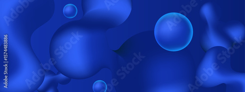 Abstract blue blobs and spheres perfect for modern designs, web backgrounds, digital art, and presentations needing a vibrant touch.