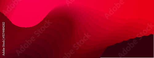 Abstract red wavy hills perfect for backgrounds, banners, and digital art projects needing a vibrant and modern touch.