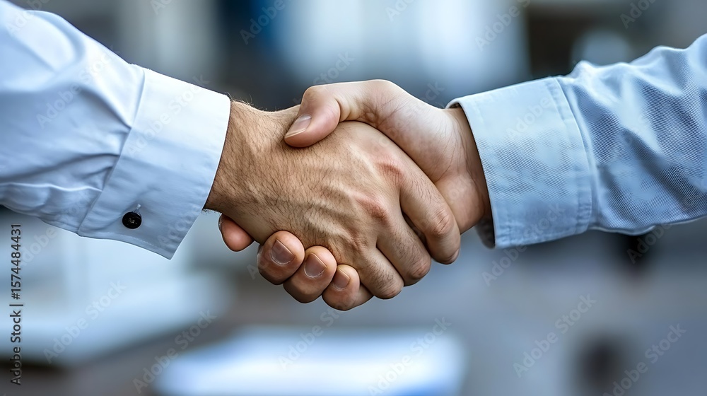 Two people shaking hands in a business agreement. Two people shaking hands in a business agreement.
