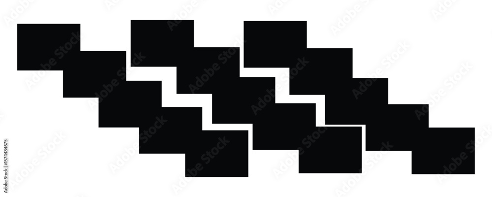 Fototapeta premium Black geometric pattern with interlocking squares white