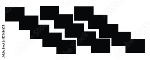 Black geometric pattern with interlocking squares white