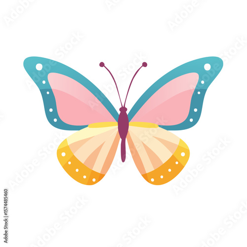 Colorful Butterfly Isolated on a Transparent Background