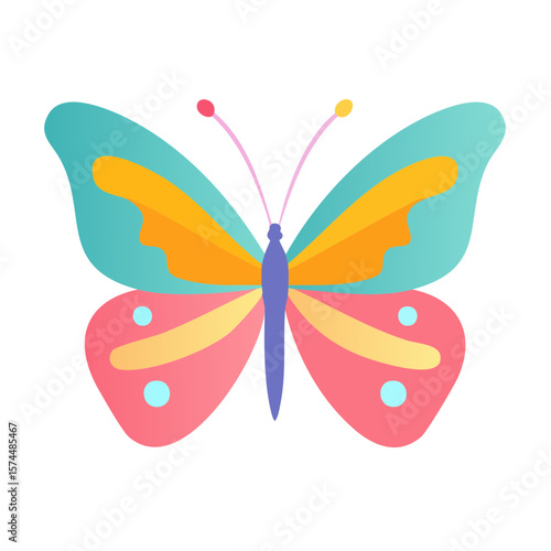 Colorful Butterfly Isolated on a Transparent Background
