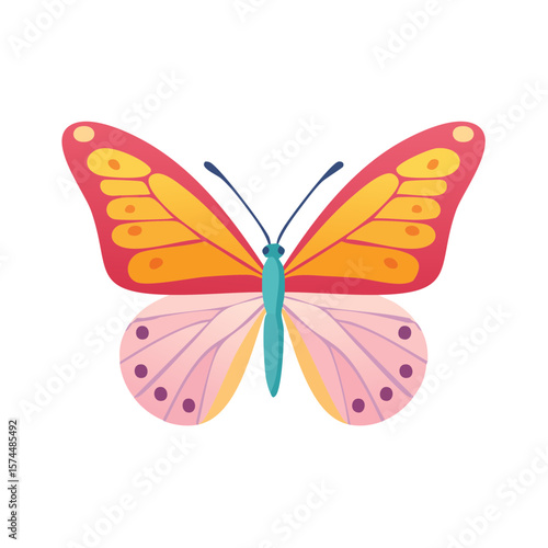 Colorful Butterfly Isolated on a Transparent Background