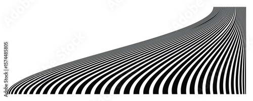 Black white curved stripes pattern abstract background