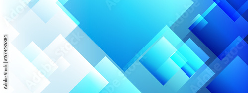 Overlapping blue and white squares abstract design suitable for modern graphic design projects and digital backgrounds. Ideal for techthemed designs.