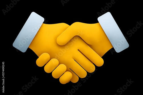 Handshake emoji vector graphic for business partnership and agreement illustration art