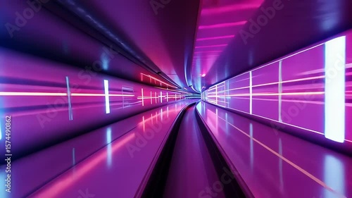 Wallpaper Mural Abstract Light Speed Motion Loop Through Tunnel with Glowing Effect Torontodigital.ca