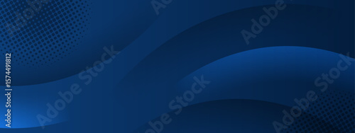 Abstract blue background with curved shapes and dots. Suitable for digital design projects, website backgrounds, and modern graphics.