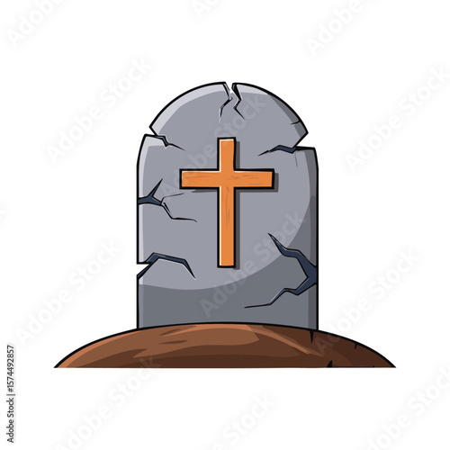vector illustration of an old cross