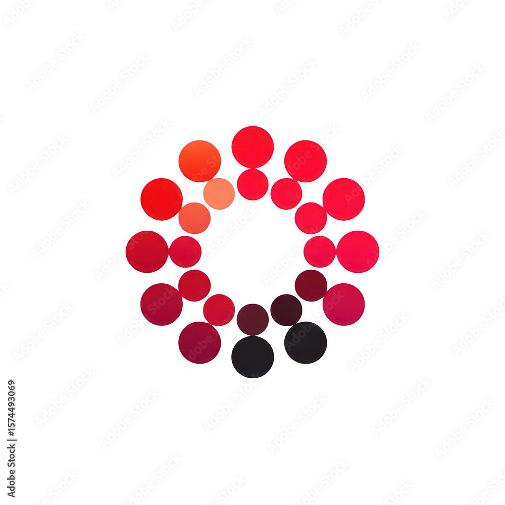 Fototapeta premium Circular gradient, red tones, abstract design