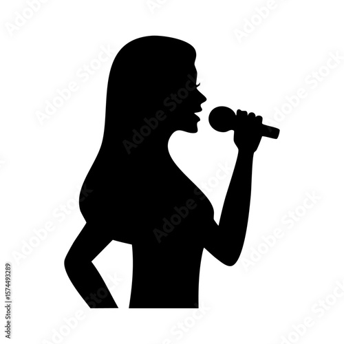 silhouette of a woman singing
