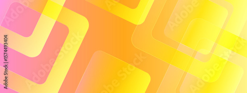 Overlapping yellow and pink squares create abstract design, suitable for backgrounds, wallpaper, digital art, geometric patterns, and modern graphic designs.