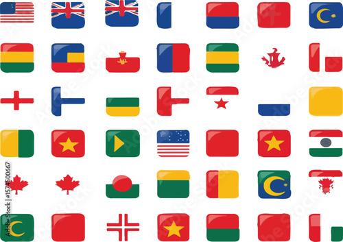 Free Download Collection of various national flags displayed in a grid arrangement - GFXLoad
