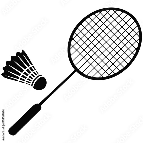 badminton racket and shuttlecock