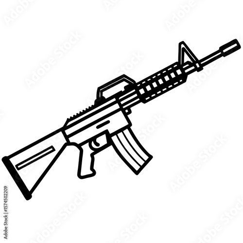 black and white rifle weapon clip art preview