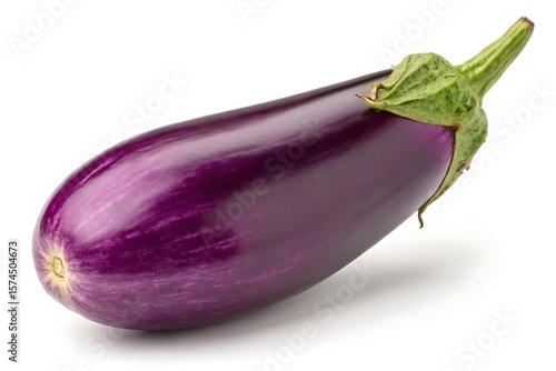 purple eggplants isolated on white background