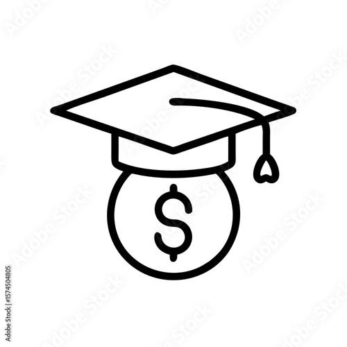 Scholarship Money Icon – Education Funding and Financial Aid Concept
