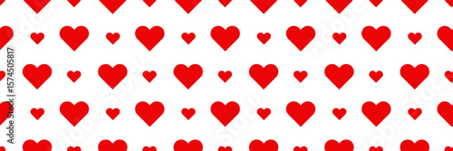 A seamless romantic pattern in a red heart on a transparent background