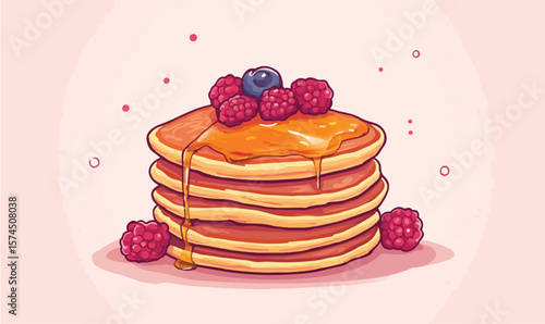 pancakes with berries and cream