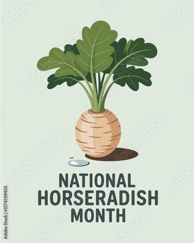 National Horseradish Month, Honoring the Bold Flavors of the Horseradish Root and Its Culinary Uses design
