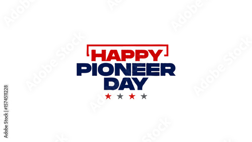 Vector art of a festive design celebrates happy pioneer day with stars