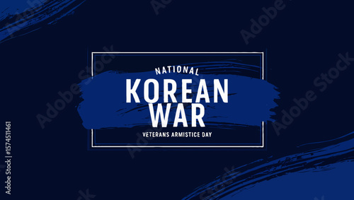 Vector art of celebrating national korean war veterans armistice day with blue brush strokes