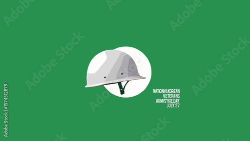 Vector art of national korean veterans armistice day with a white military helmet