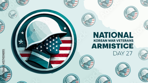 Vector art of national korean war veterans armistice day illustration
