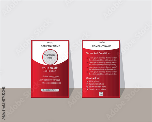 Print, Professional ID card vector template clean, modern, and customizable design for Print or digital use, ID Card, Identity Card for print, Adobe Illustrator Vector file high-quality for Branding.