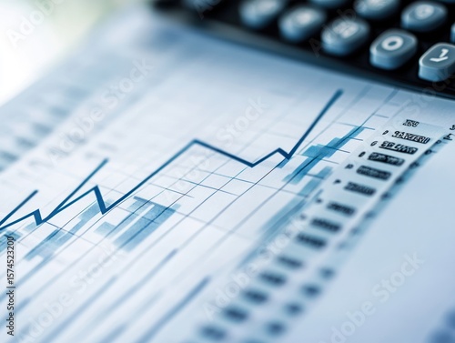 Wallpaper Mural A financial graph shows an upward trend, with a calculator partially visible in the background. Torontodigital.ca