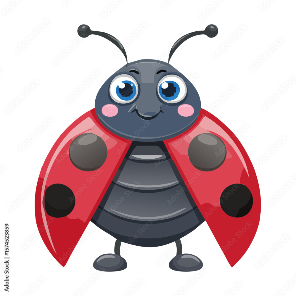 Fototapeta premium Ladybug Character Isolated on a Transparent Background