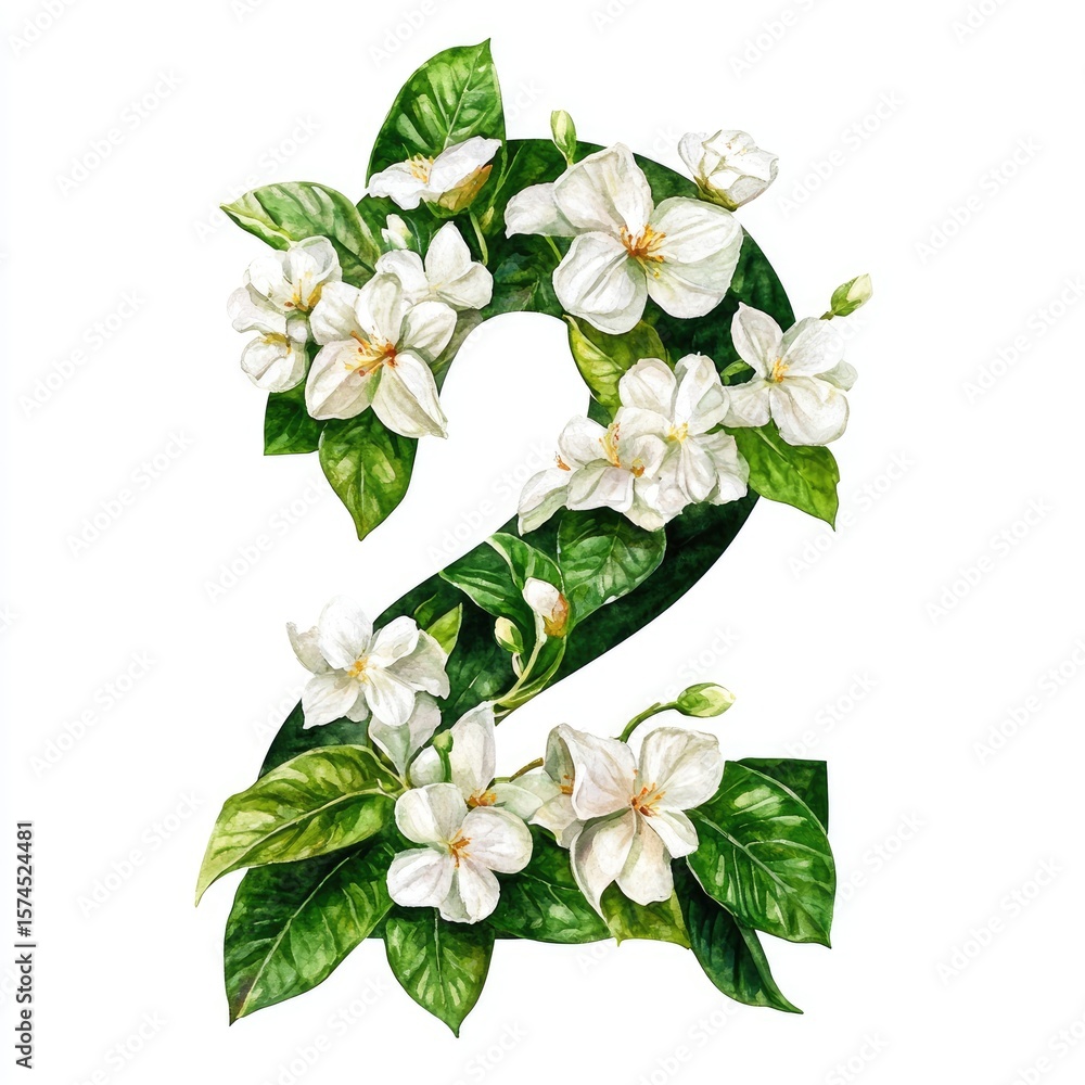 Fototapeta premium Floral number two design.