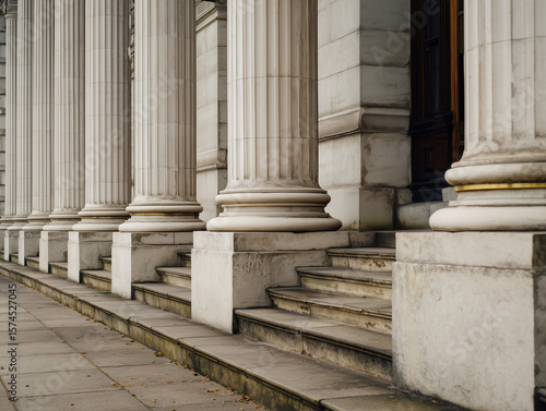 Wallpaper Mural Stone colonnade and stairs detail. Classical pillars row in a building facade Torontodigital.ca
