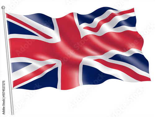 Wallpaper Mural United Kingdom UK flag waving isolated on white transparent background, Torontodigital.ca