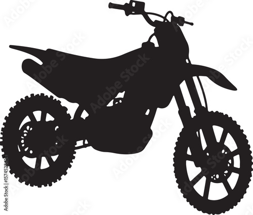 Motorbike Silhouette for Off-Road Racing Design.