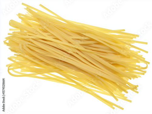 Italian food linguine pasta raw uncooked isolated on white, transparent