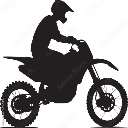 Motorbike Silhouette for Off-Road Racing Design.