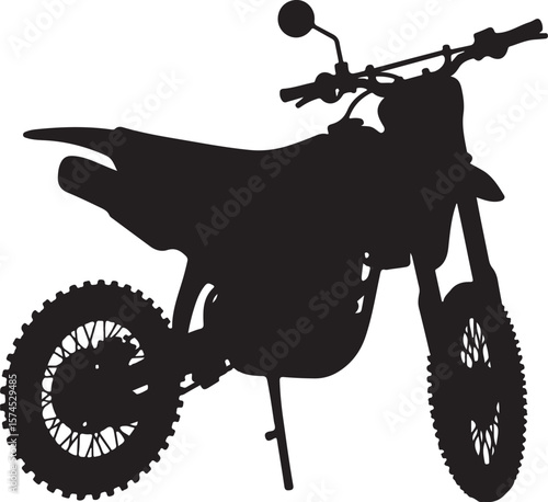 Motorbike Silhouette for Off-Road Racing Design.
