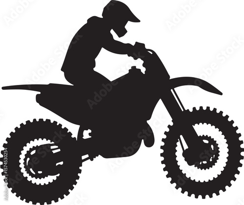 Motorbike Silhouette for Off-Road Racing Design.