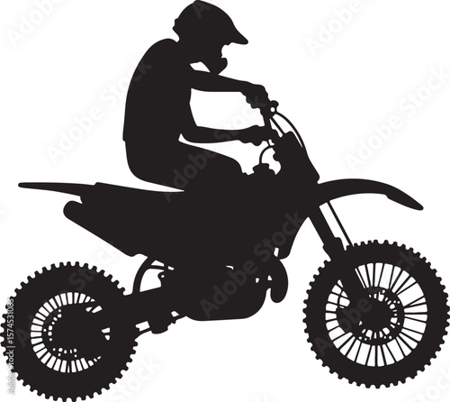 Motorbike Silhouette for Off-Road Racing Design.