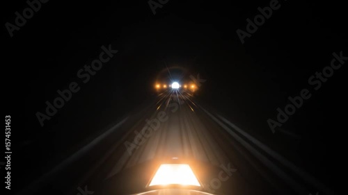 High-Speed Train POV: Blurring Through Tunnel, Approaching Light at the End, Rail Transport