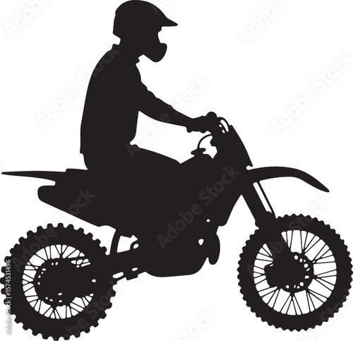 Motorbike Silhouette for Off-Road Racing Design.