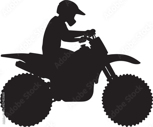 Motorbike Silhouette for Off-Road Racing Design.