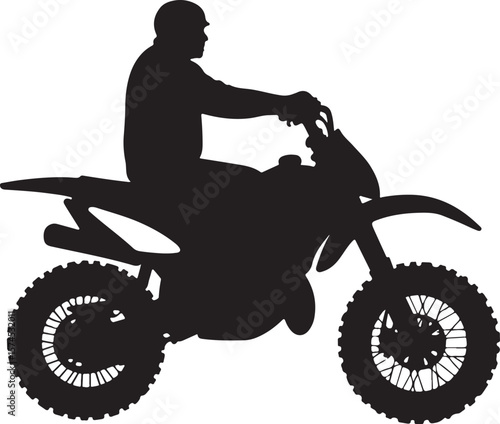 Motorbike Silhouette for Off-Road Racing Design.