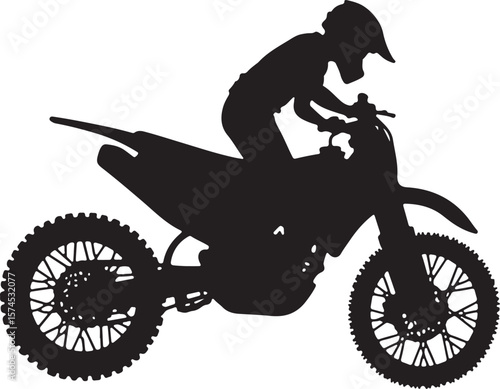 Motorbike Silhouette for Off-Road Racing Design.
