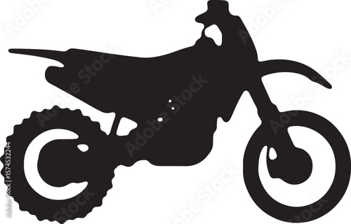 Motorbike Silhouette for Off-Road Racing Design.