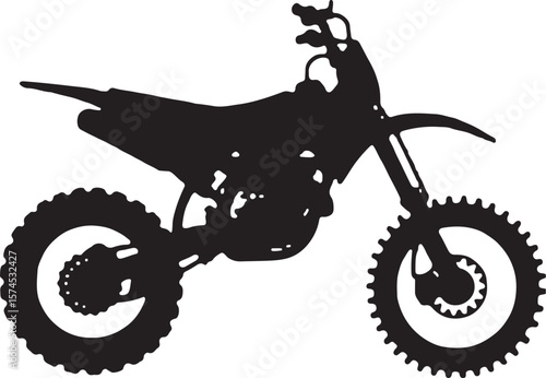 Motorbike Silhouette for Off-Road Racing Design.