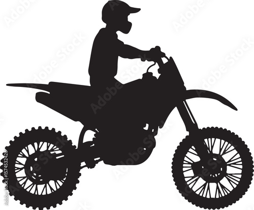 Motorbike Silhouette for Off-Road Racing Design.